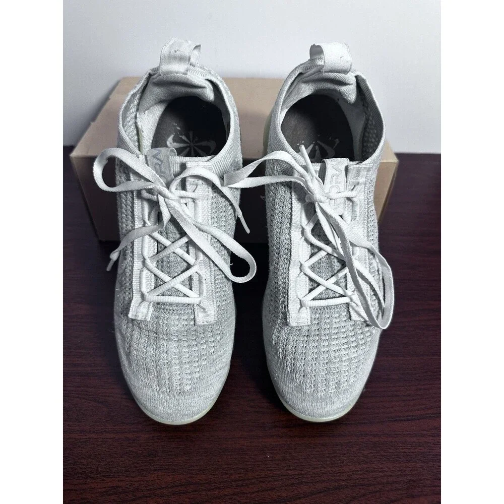 Nike Air VaporMax 2021 FK Pure Platinum White Running Shoes DC4112-100 Size 7.5